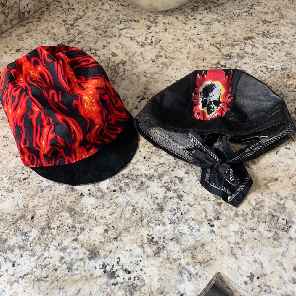 Set of two men’s motorcycle riding caps